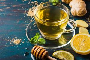 Имбирный чай с лимоном и мёдом