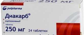 Diuretic (diuretic) Diacarb tablets